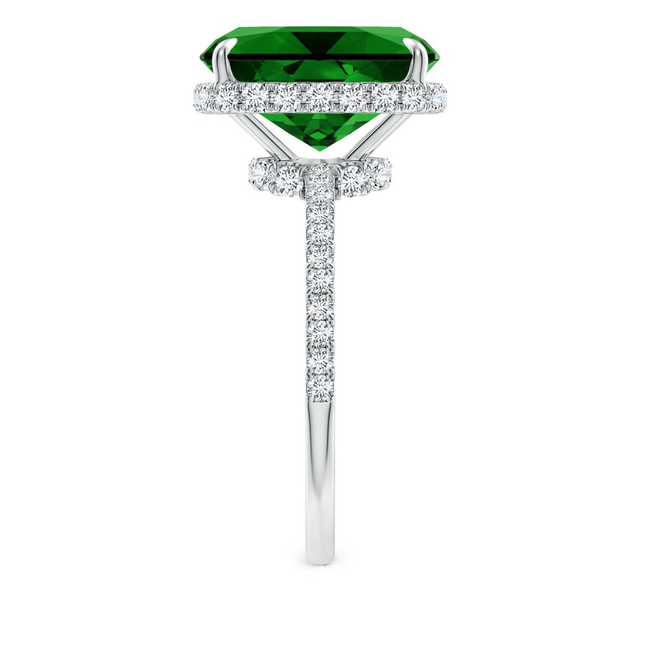 12x10mm Labgrown Lab-Grown Thin Shank Cushion Emerald Ring with Diamond Accents in White Gold side 299