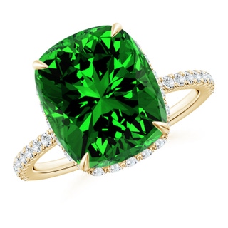 Cushion Rectangular Lab-Grown Lab Grown Emerald