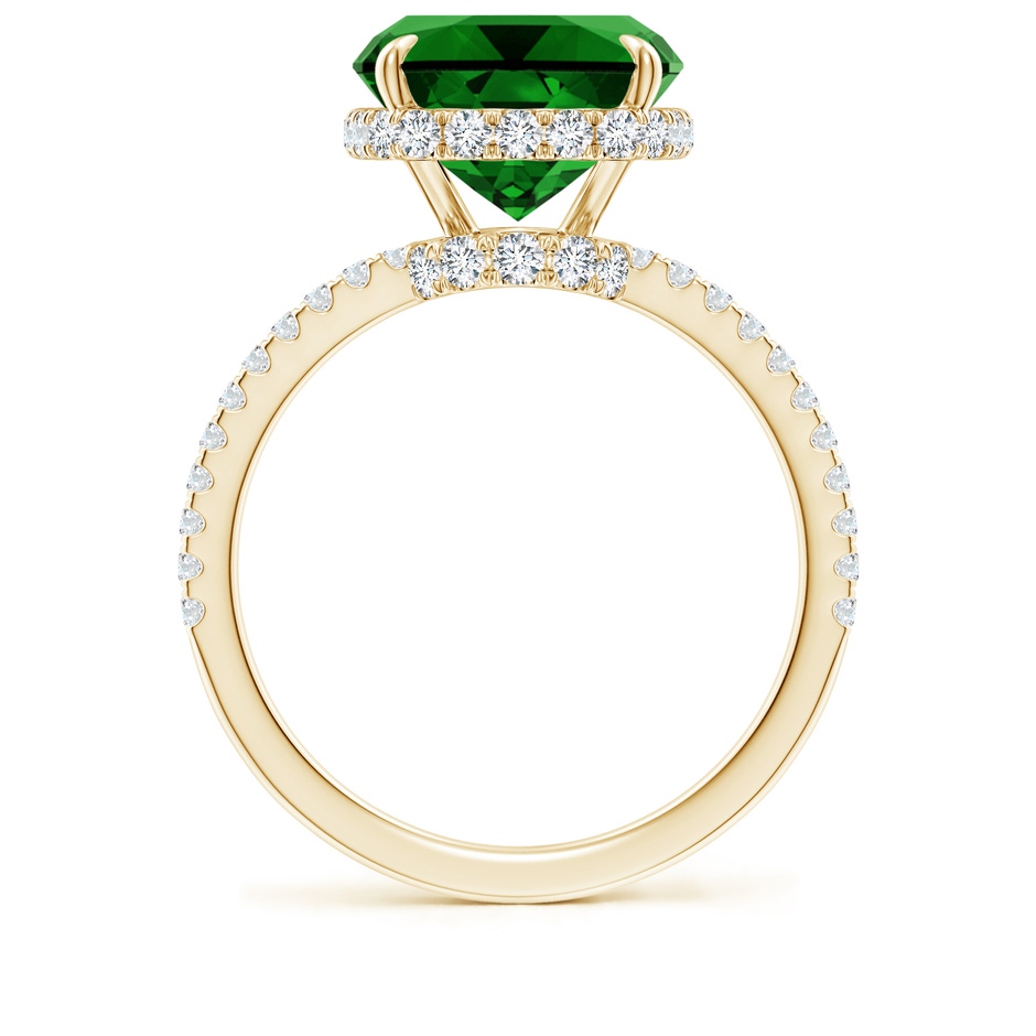 12x10mm Labgrown Lab-Grown Thin Shank Cushion Emerald Ring with Diamond Accents in Yellow Gold side 199