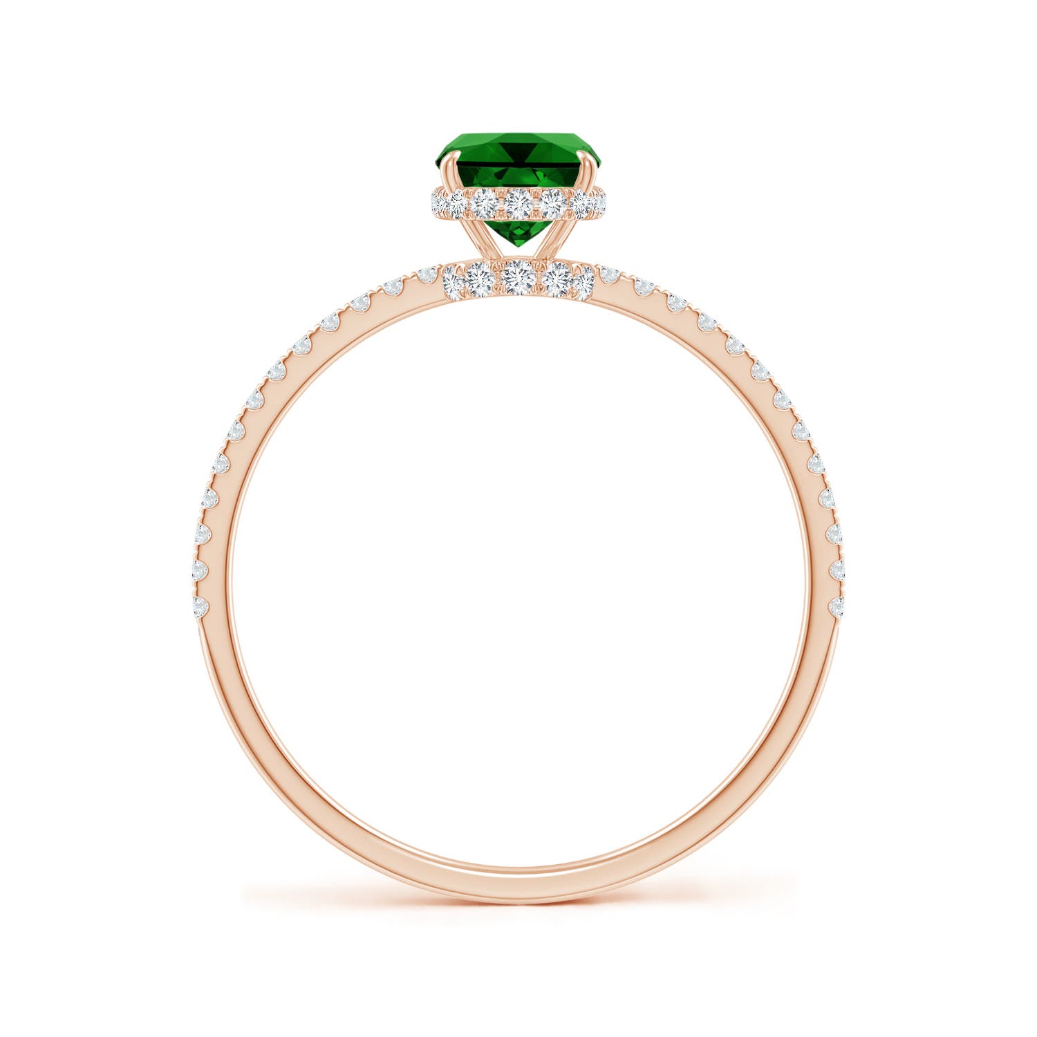 Premium - Lab-Grown Emerald / 1.08 CT / 14 KT Rose Gold