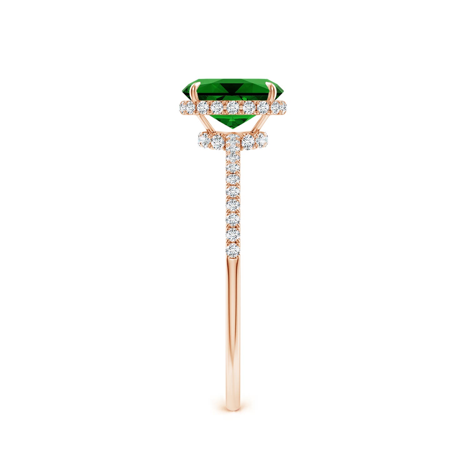 Premium - Lab-Grown Emerald / 1.08 CT / 14 KT Rose Gold