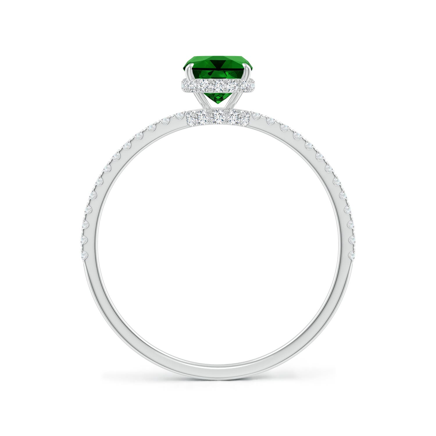 Premium - Lab-Grown Emerald / 1.08 CT / 14 KT White Gold