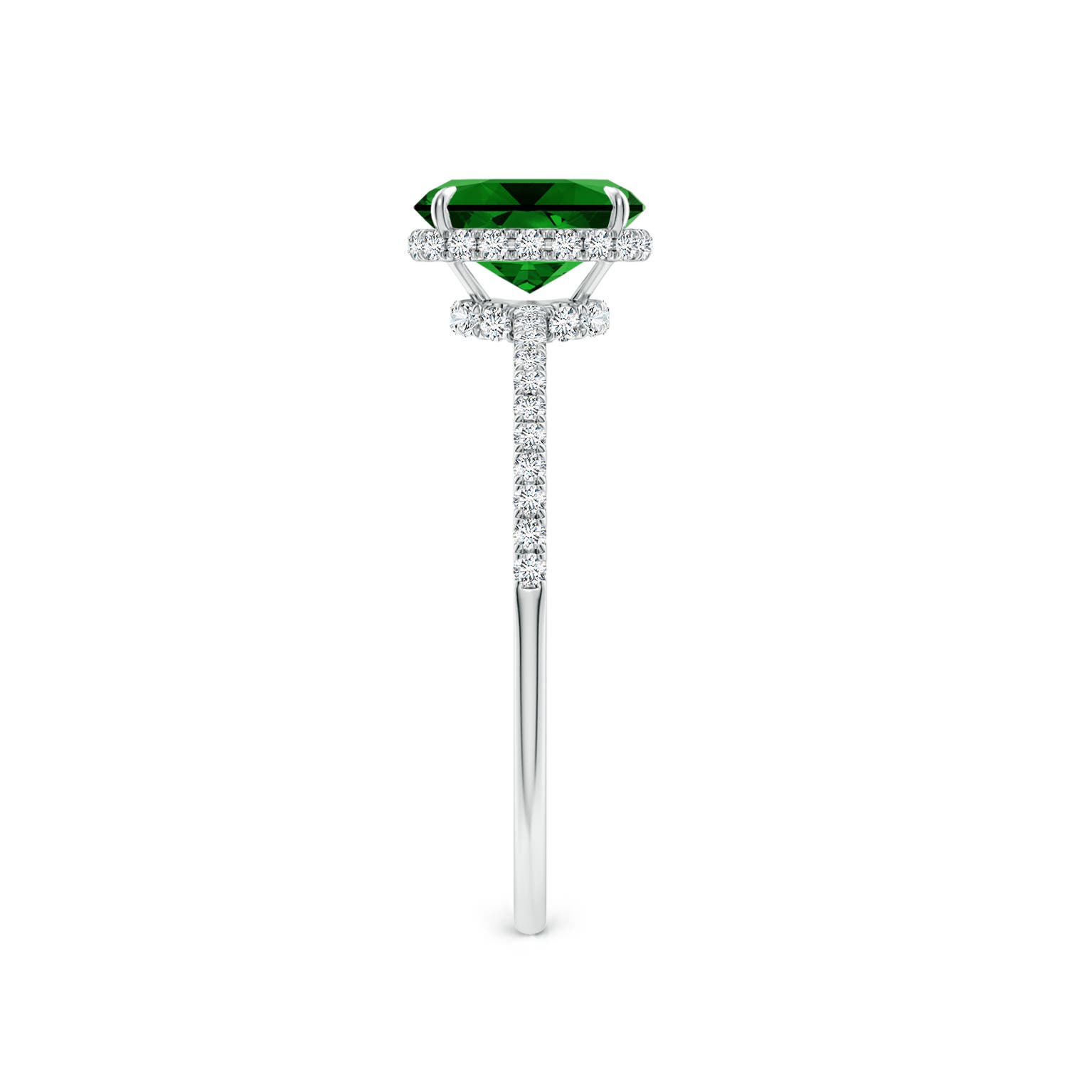 Premium - Lab-Grown Emerald / 1.08 CT / 14 KT White Gold