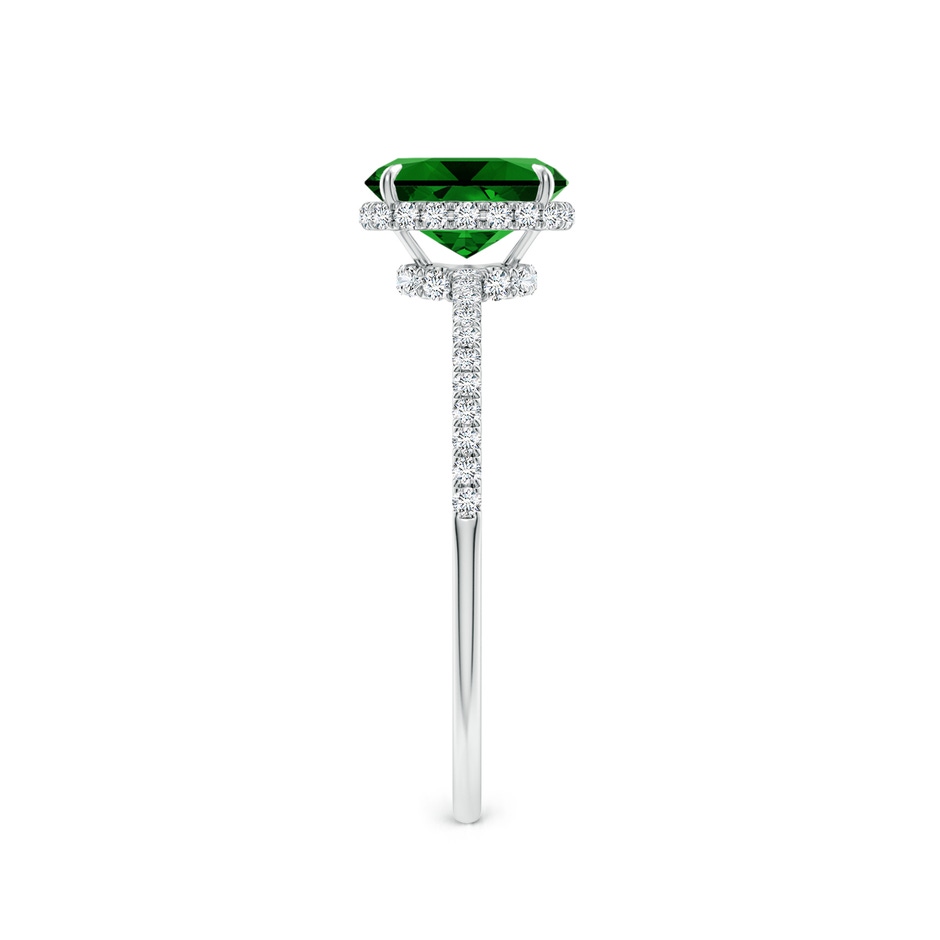 7x5mm Labgrown Lab-Grown Thin Shank Cushion Emerald Ring with Diamond Accents in White Gold side 299