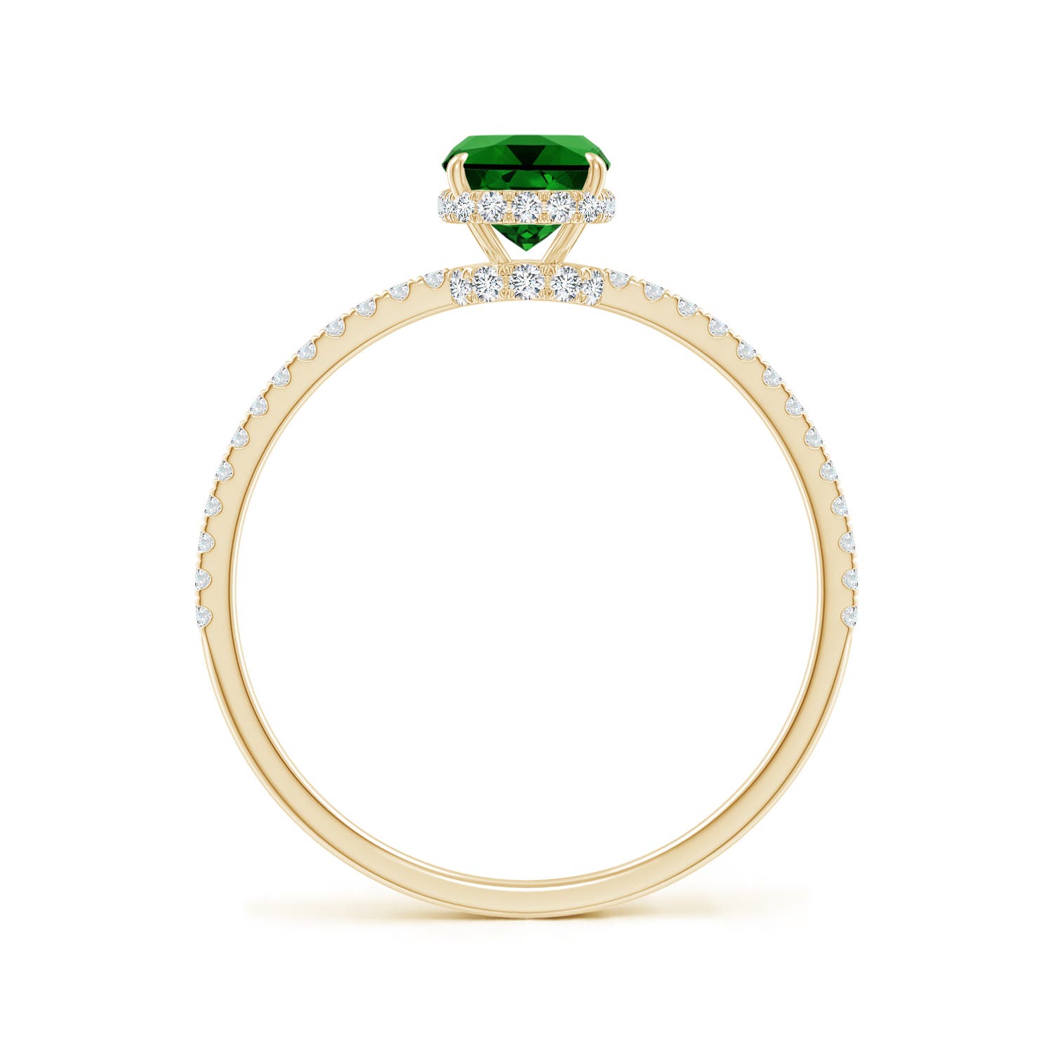 Premium - Lab-Grown Emerald / 1.08 CT / 14 KT Yellow Gold