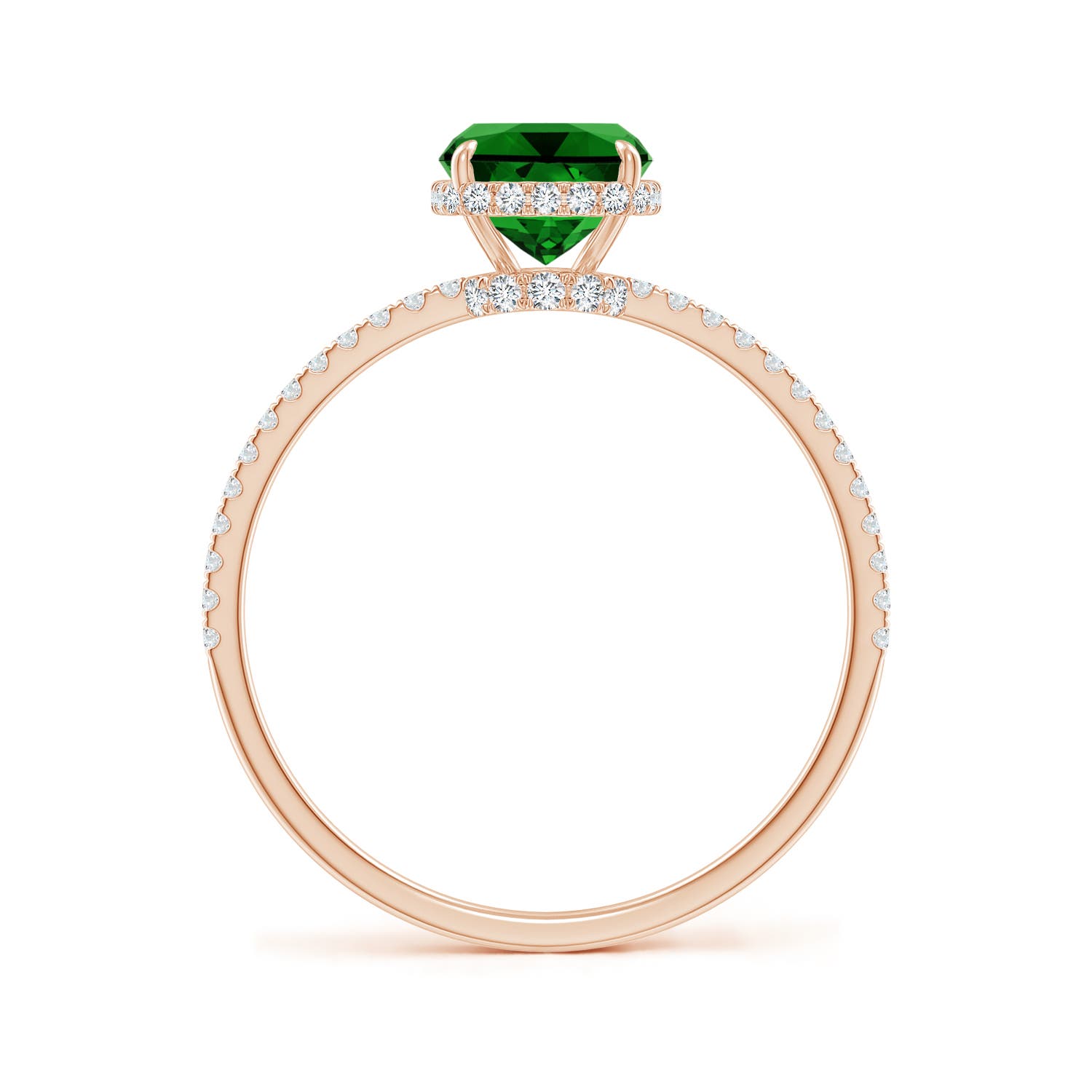 Premium - Lab-Grown Emerald / 1.55 CT / 14 KT Rose Gold