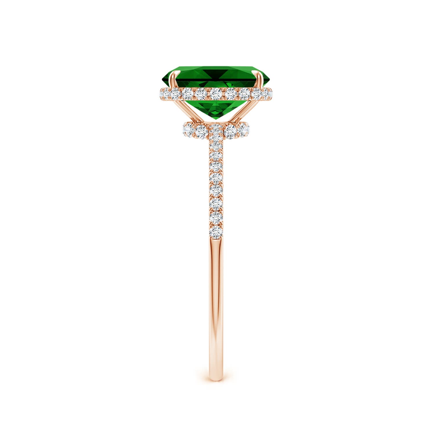 Premium - Lab-Grown Emerald / 1.55 CT / 14 KT Rose Gold