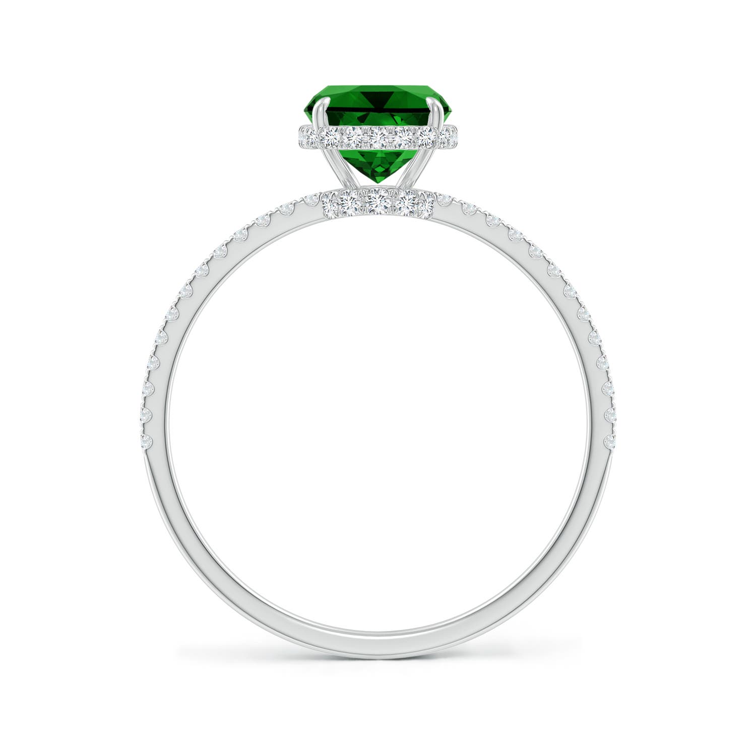 Premium - Lab-Grown Emerald / 1.55 CT / 14 KT White Gold