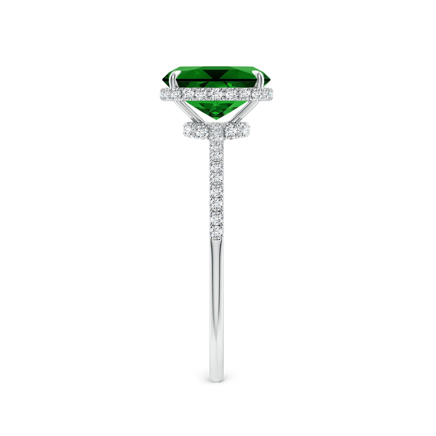 Premium - Lab-Grown Emerald / 1.55 CT / 14 KT White Gold