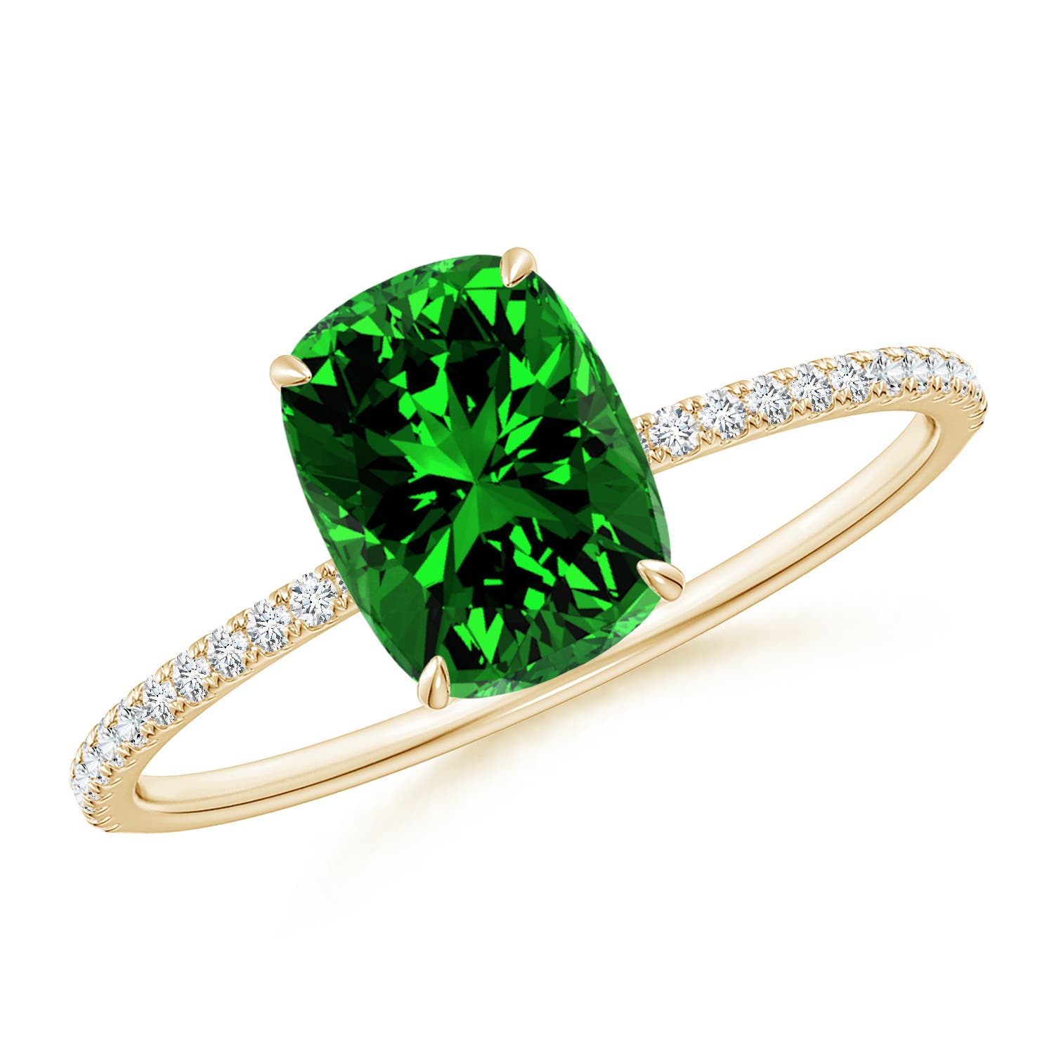 Premium - Lab-Grown Emerald / 1.55 CT / 14 KT Yellow Gold