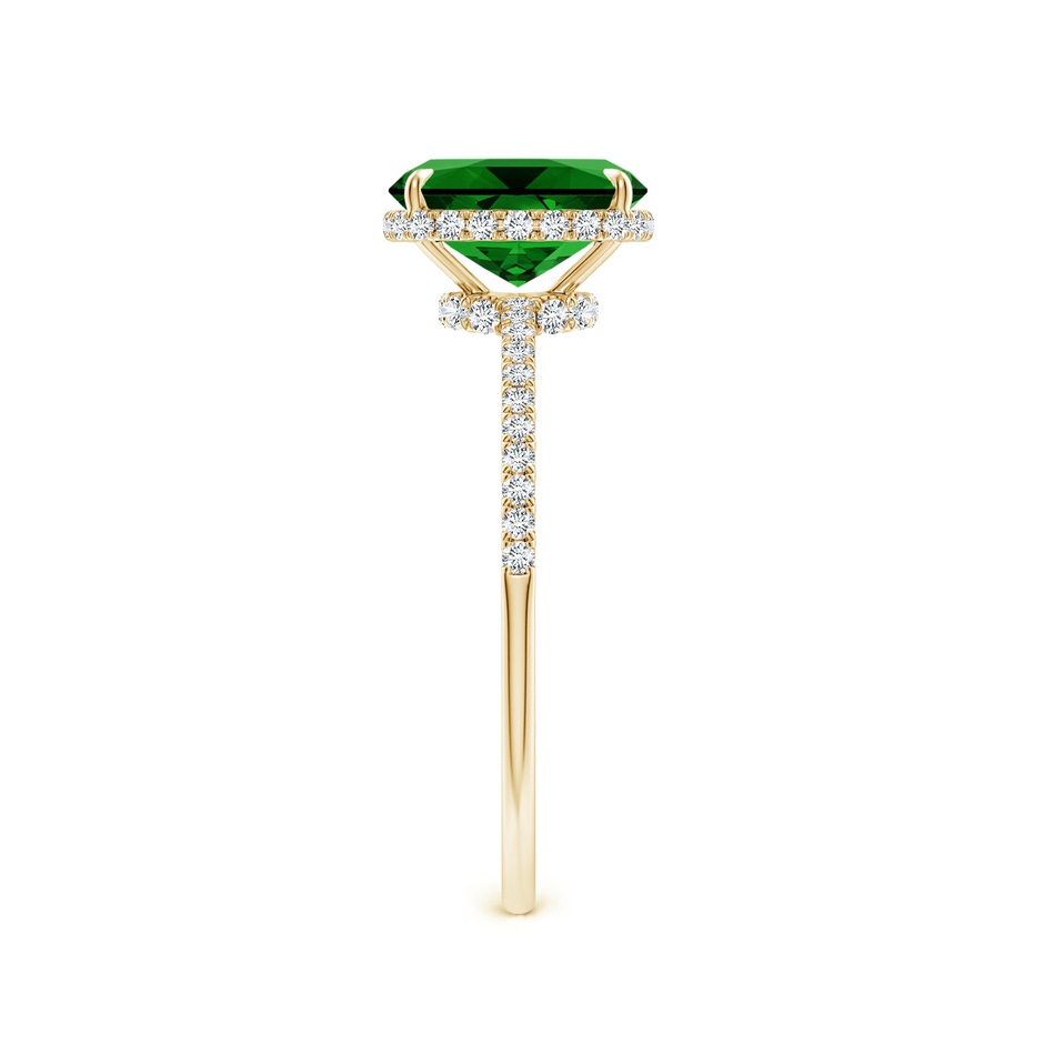 8x6mm Labgrown Lab-Grown Thin Shank Cushion Emerald Ring with Diamond Accents in Yellow Gold side 299