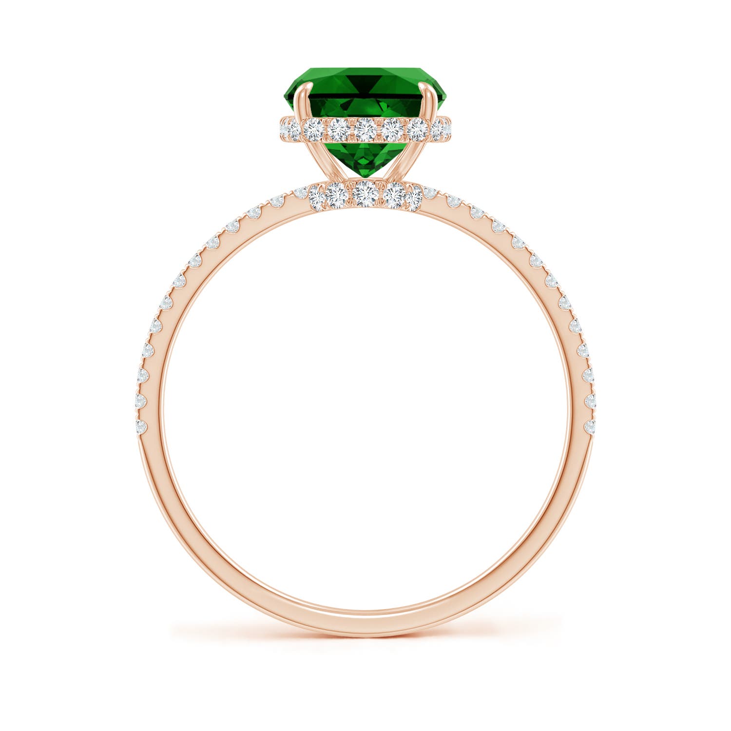 Premium - Lab-Grown Emerald / 2.1 CT / 14 KT Rose Gold