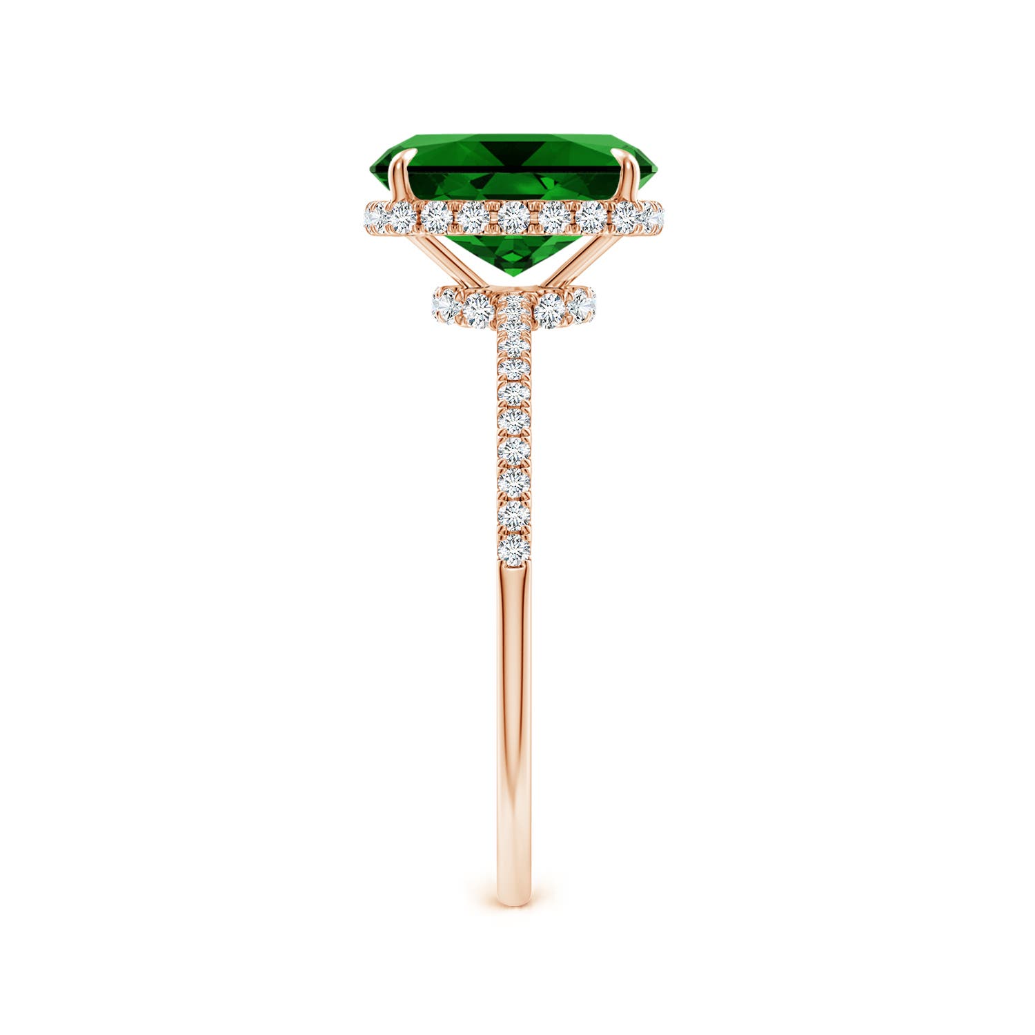 Premium - Lab-Grown Emerald / 2.1 CT / 14 KT Rose Gold