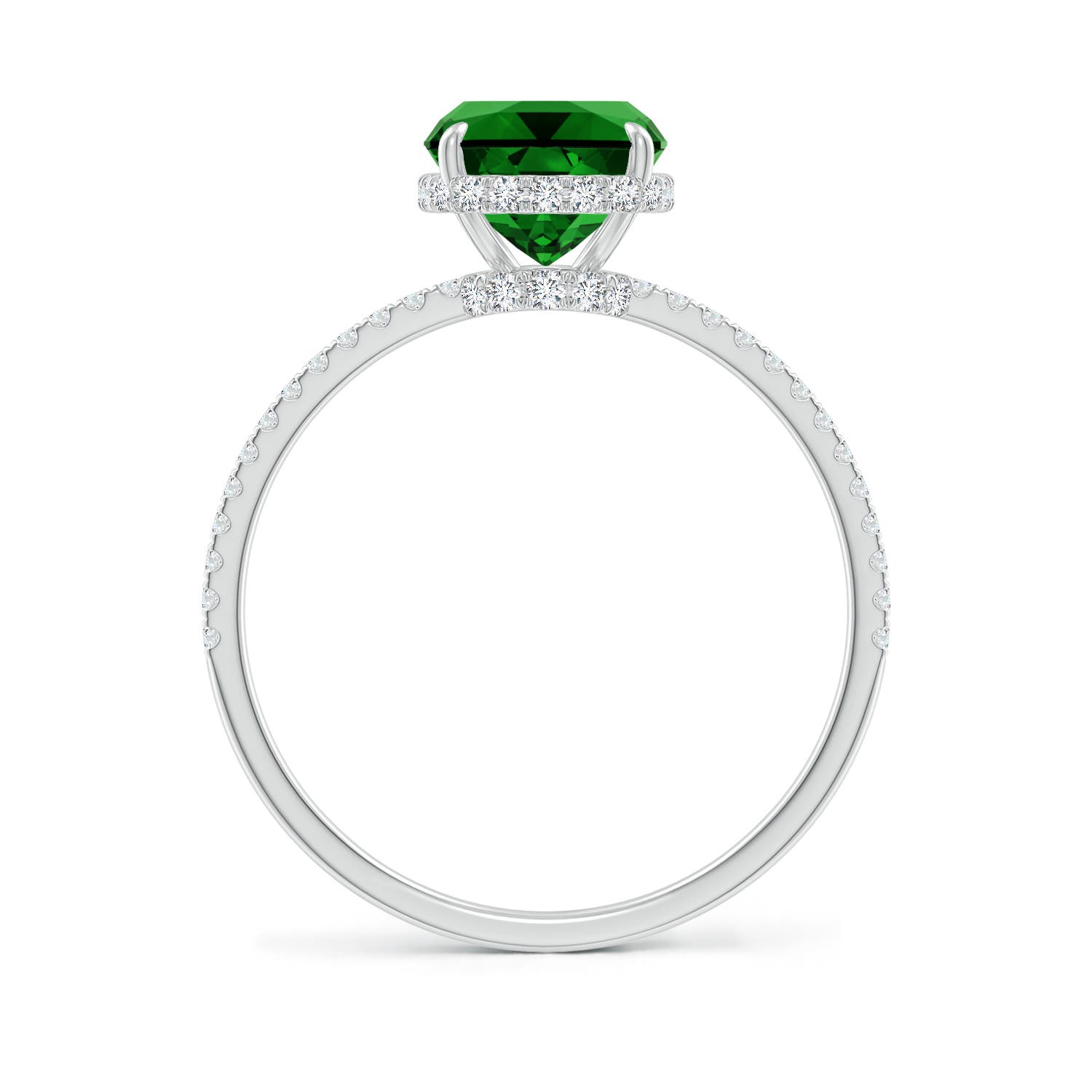 Premium - Lab-Grown Emerald / 2.1 CT / 14 KT White Gold