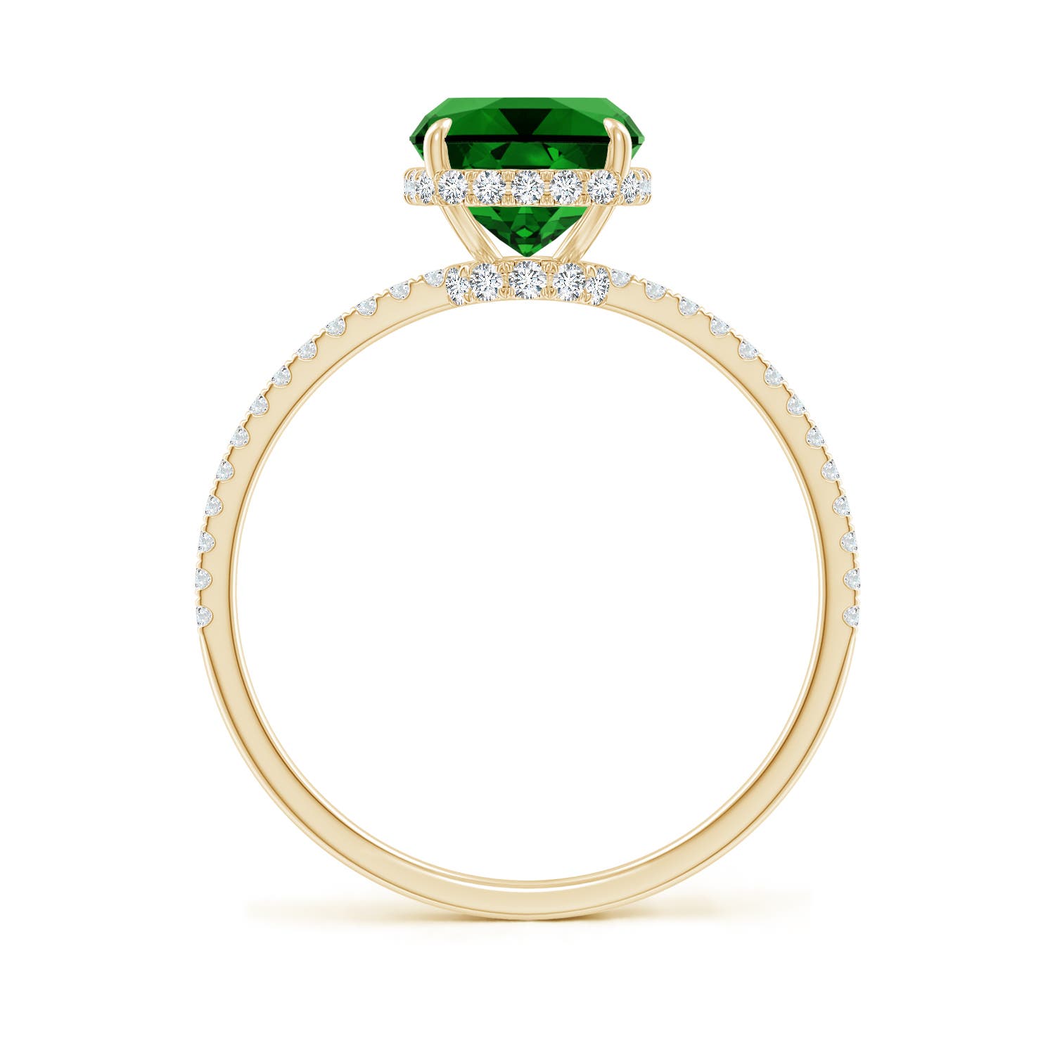 Premium - Lab-Grown Emerald / 2.1 CT / 14 KT Yellow Gold