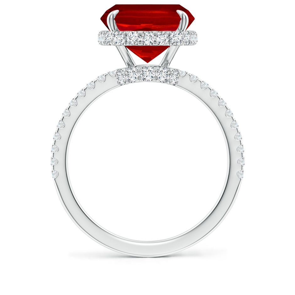 12x10mm Labgrown Lab-Grown Thin Shank Cushion Ruby Ring with Lab Diamond Accents in White Gold side 199
