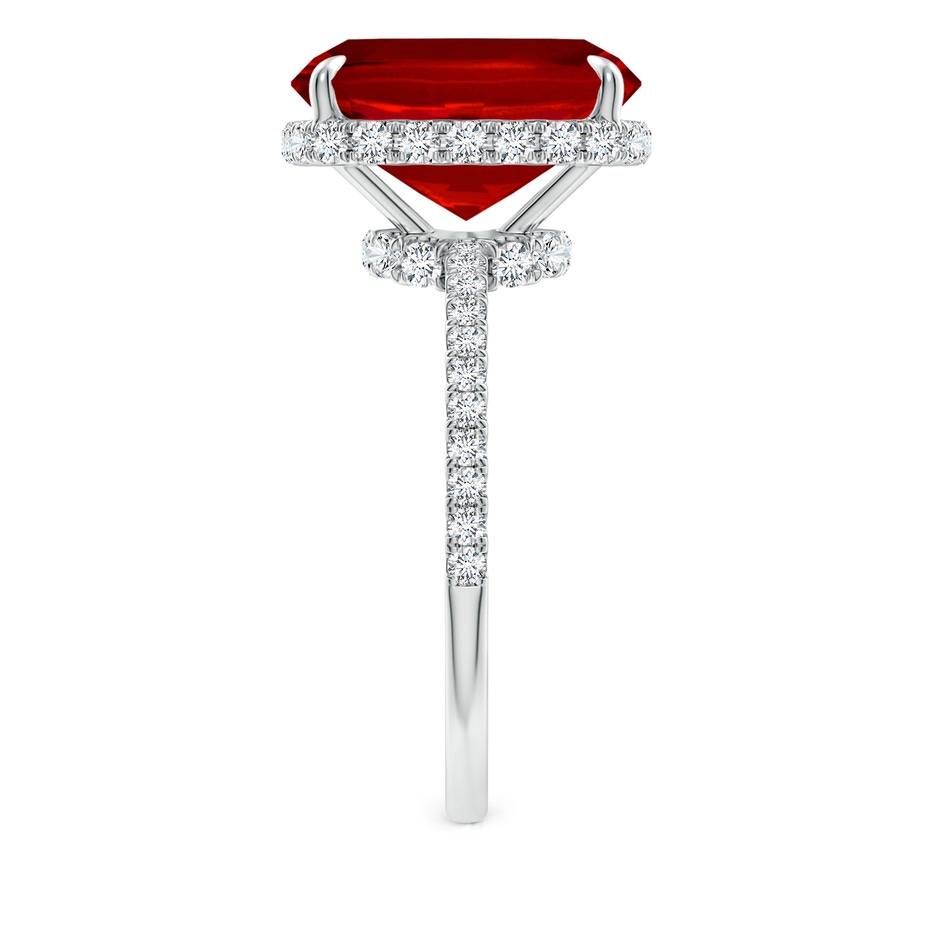 12x10mm Labgrown Lab-Grown Thin Shank Cushion Ruby Ring with Lab Diamond Accents in White Gold side 299