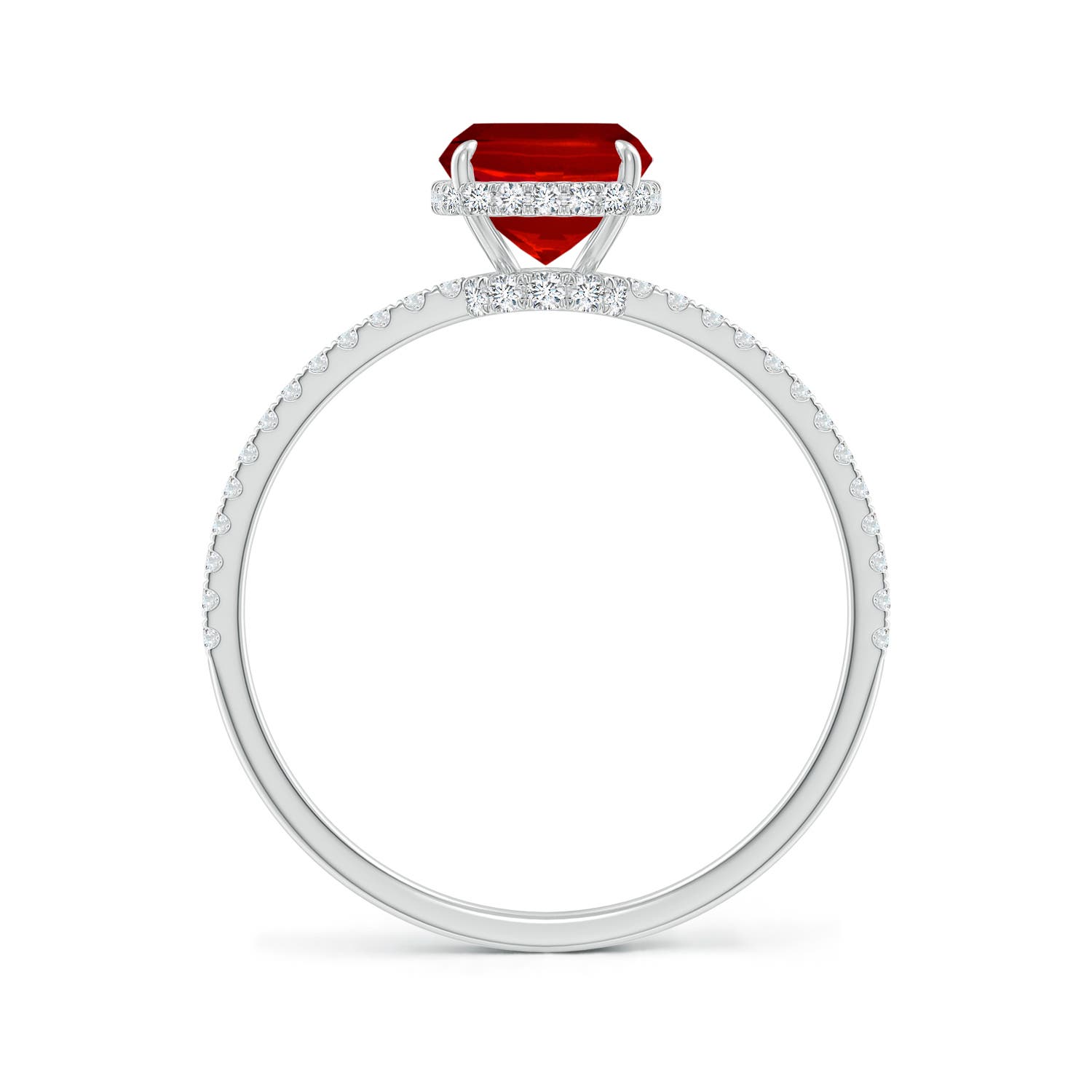 Premium - Lab-Grown Ruby / 1.7 CT / 14 KT White Gold