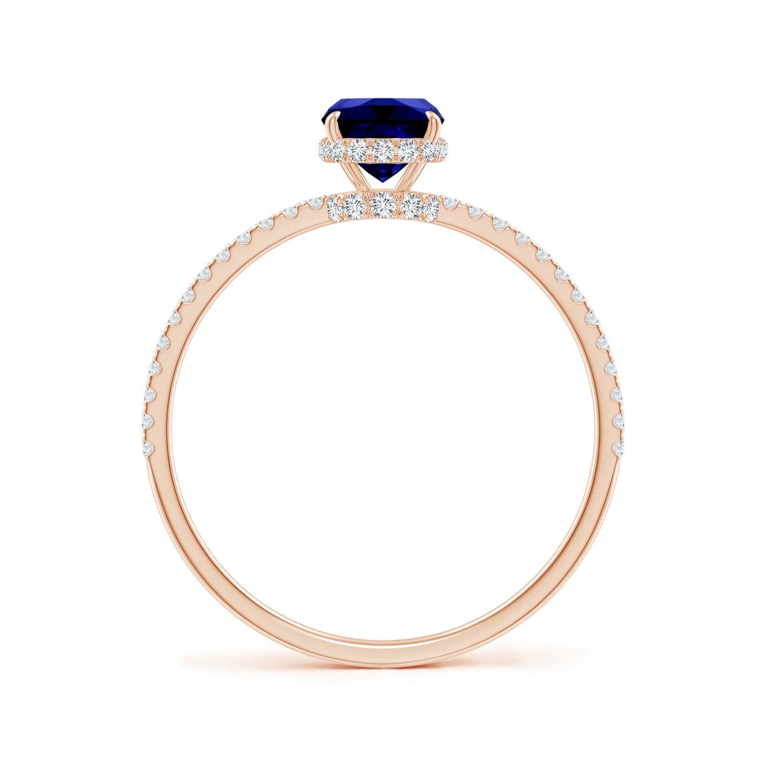 Premium - Lab-Grown Blue Sapphire / 1.28 CT / 14 KT Rose Gold