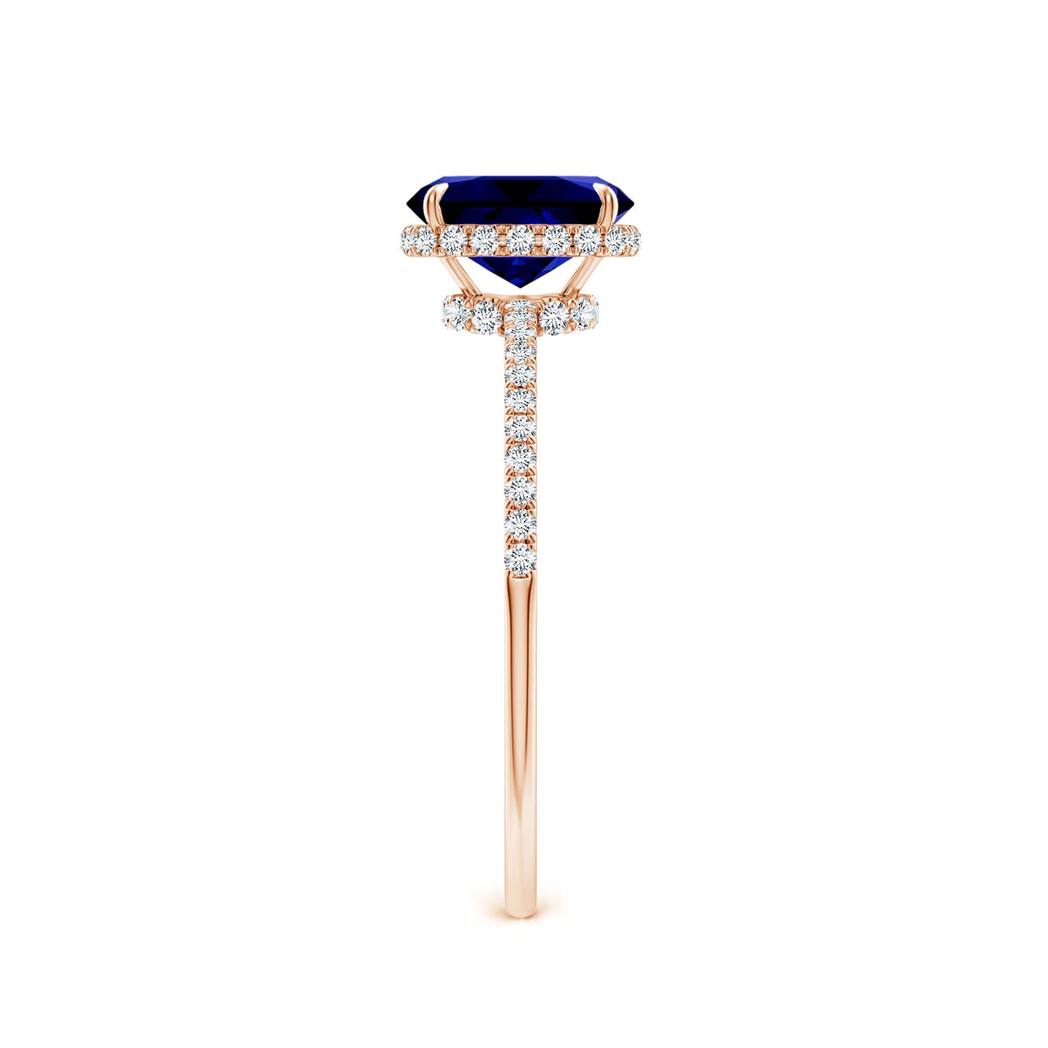 Premium - Lab-Grown Blue Sapphire / 1.28 CT / 14 KT Rose Gold