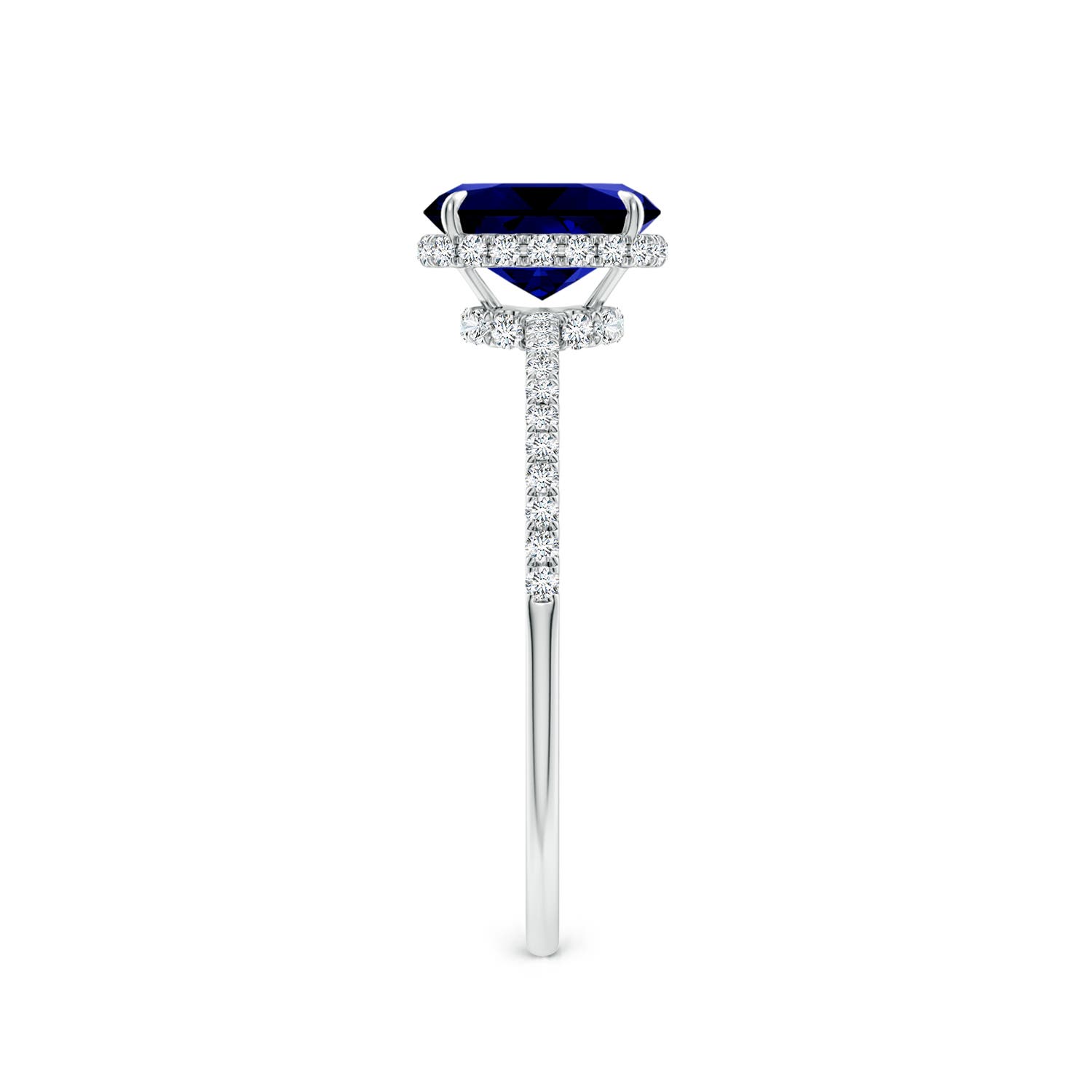 Premium - Lab-Grown Blue Sapphire / 1.28 CT / 14 KT White Gold