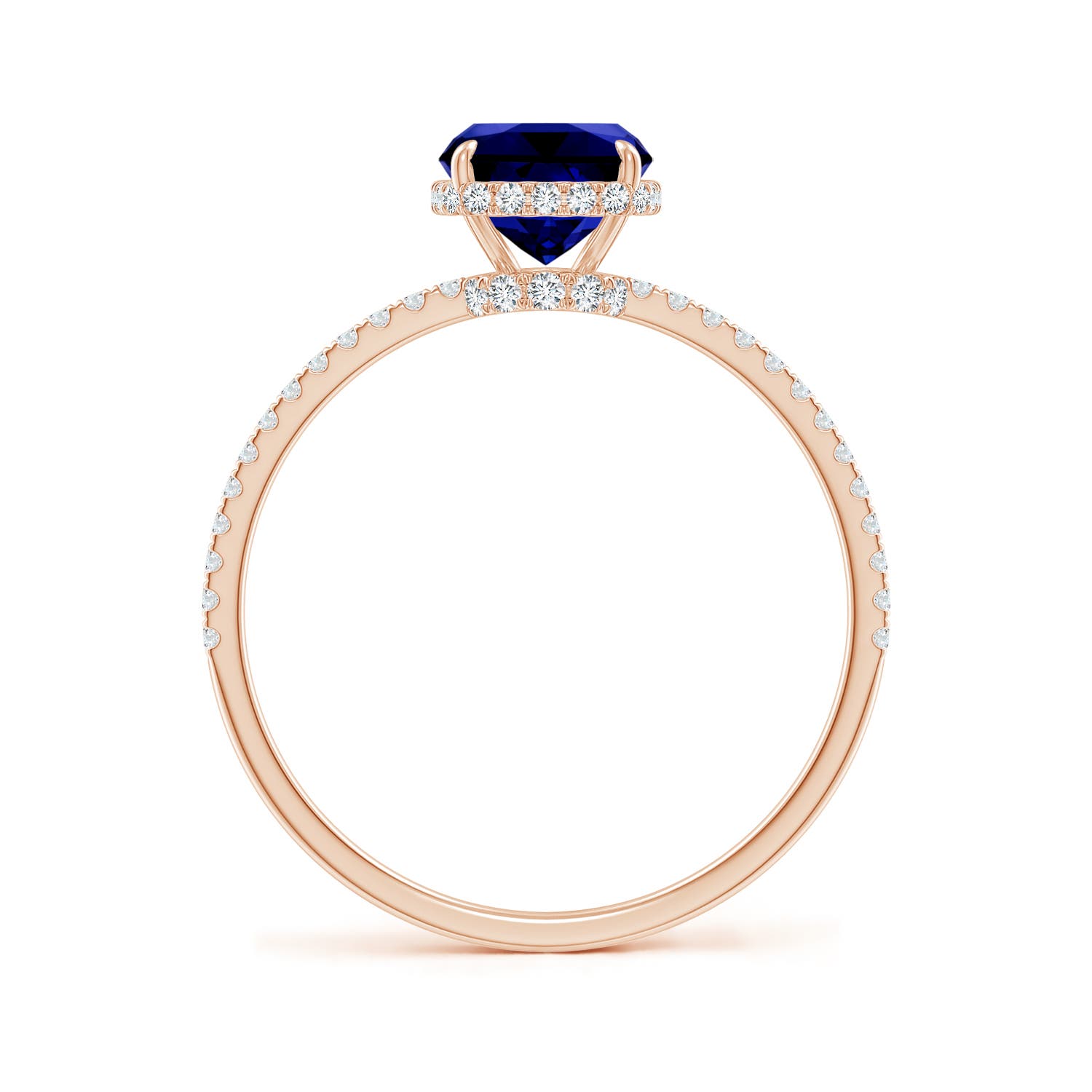 Premium - Lab-Grown Blue Sapphire / 1.8 CT / 14 KT Rose Gold