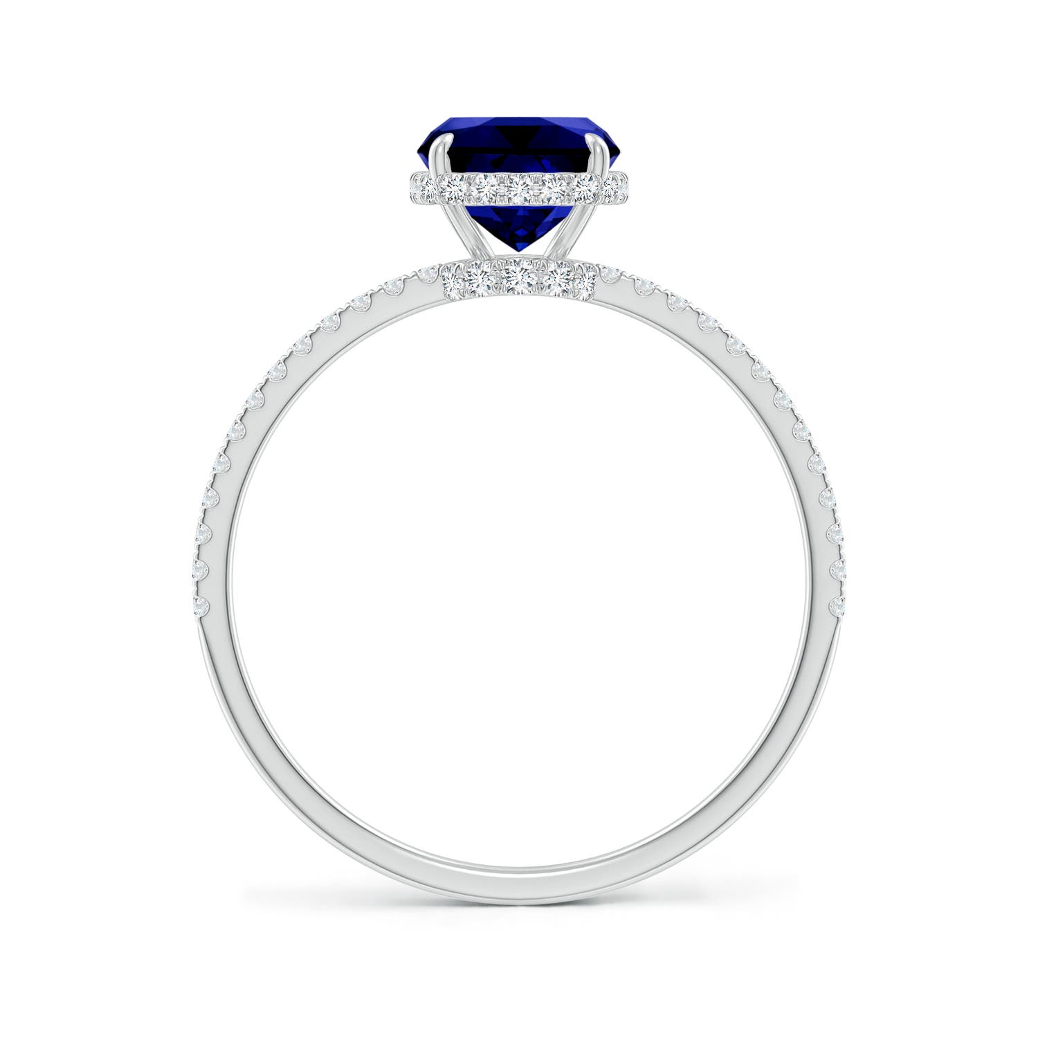 Premium - Lab-Grown Blue Sapphire / 1.8 CT / 14 KT White Gold