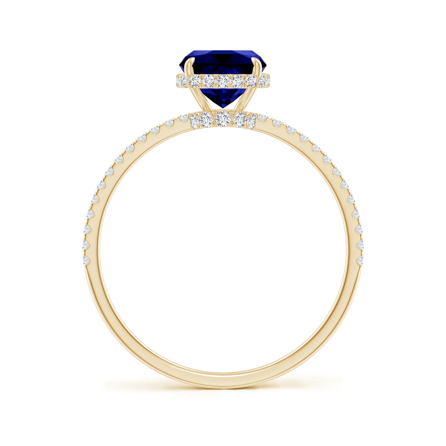 Premium - Lab-Grown Blue Sapphire / 1.8 CT / 14 KT Yellow Gold