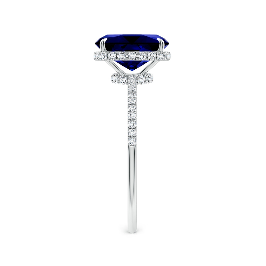 9x7mm Labgrown Lab-Grown Thin Shank Cushion Sapphire Ring with Diamond Accents in White Gold Side 299
