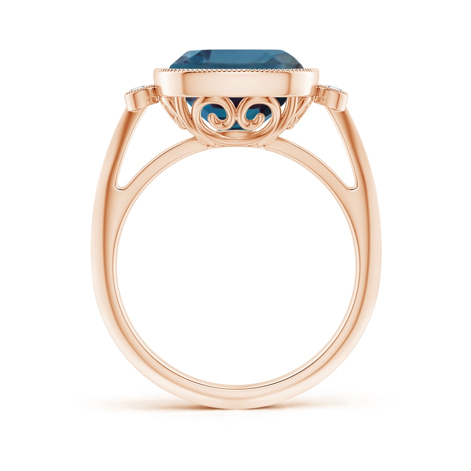 10mm Labgrown Bezel Set Cushion Lab-Grown Alexandrite Ring with Milgrain Detailing in Rose Gold side 199