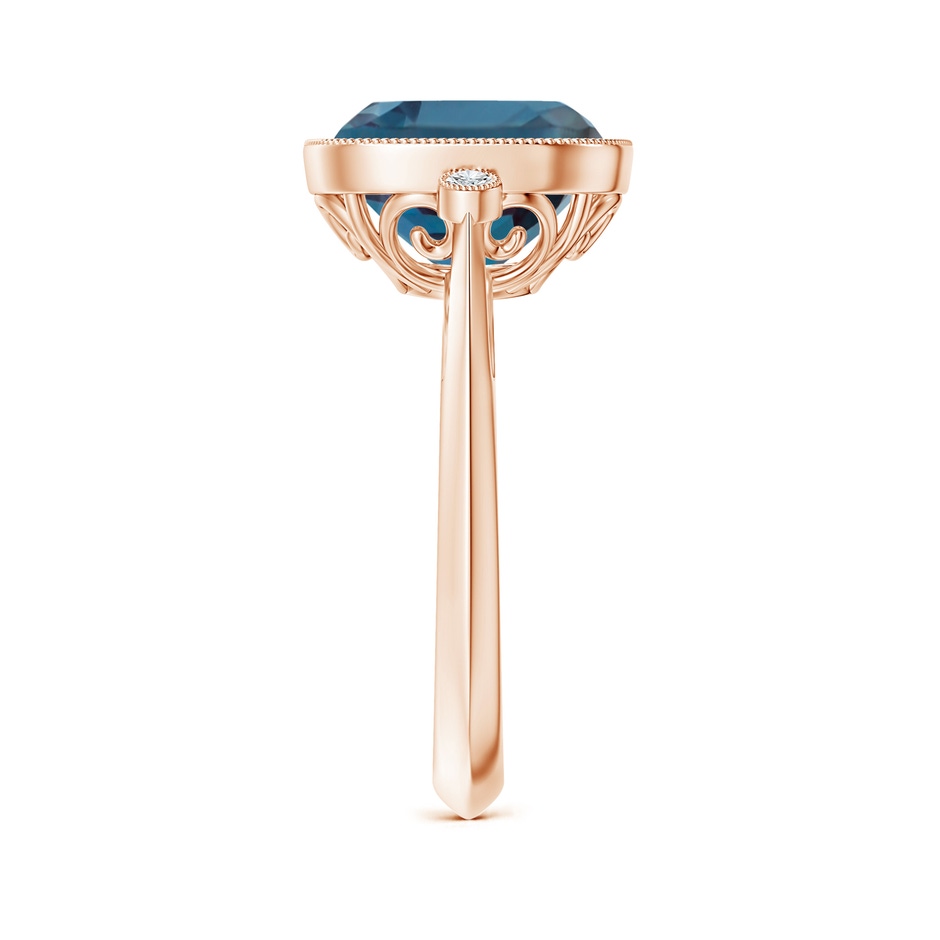 10mm Labgrown Bezel Set Cushion Lab-Grown Alexandrite Ring with Milgrain Detailing in Rose Gold side 299