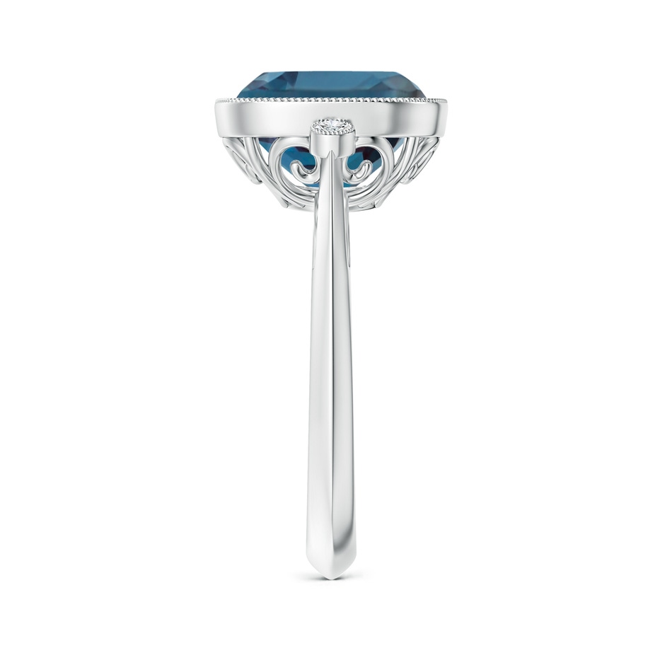 10mm Labgrown Bezel Set Cushion Lab-Grown Alexandrite Ring with Milgrain Detailing in White Gold side 299