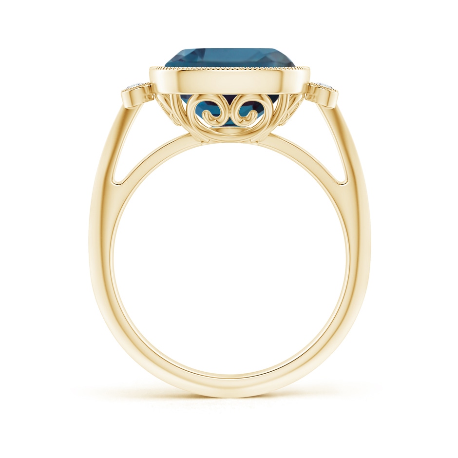 10mm Labgrown Bezel Set Cushion Lab-Grown Alexandrite Ring with Milgrain Detailing in Yellow Gold side 199