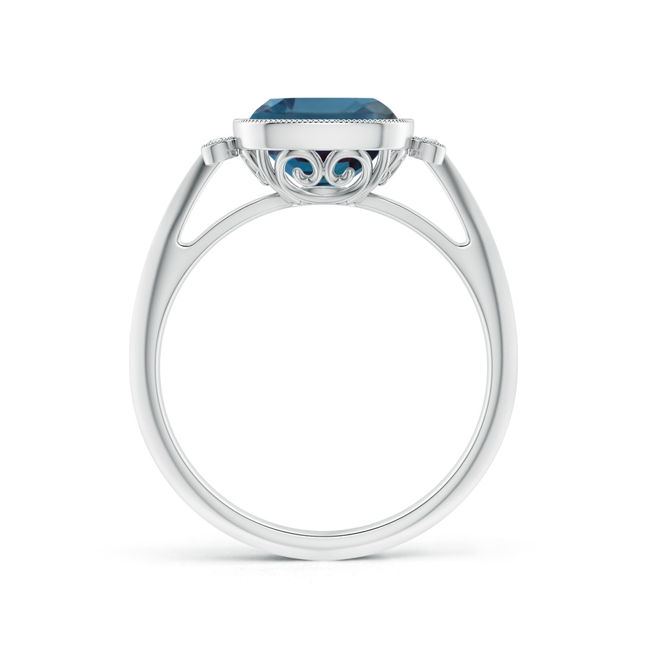 8mm Labgrown Bezel Set Cushion Lab-Grown Alexandrite Ring with Milgrain Detailing in White Gold side 199