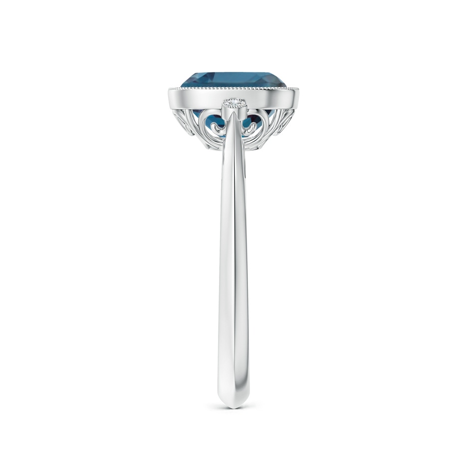 8mm Labgrown Bezel Set Cushion Lab-Grown Alexandrite Ring with Milgrain Detailing in White Gold side 299