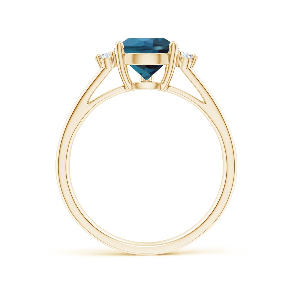 10x7mm Labgrown Pear Lab-Grown Alexandrite Ring with Triple Diamond Accents in 18K Yellow Gold side 199