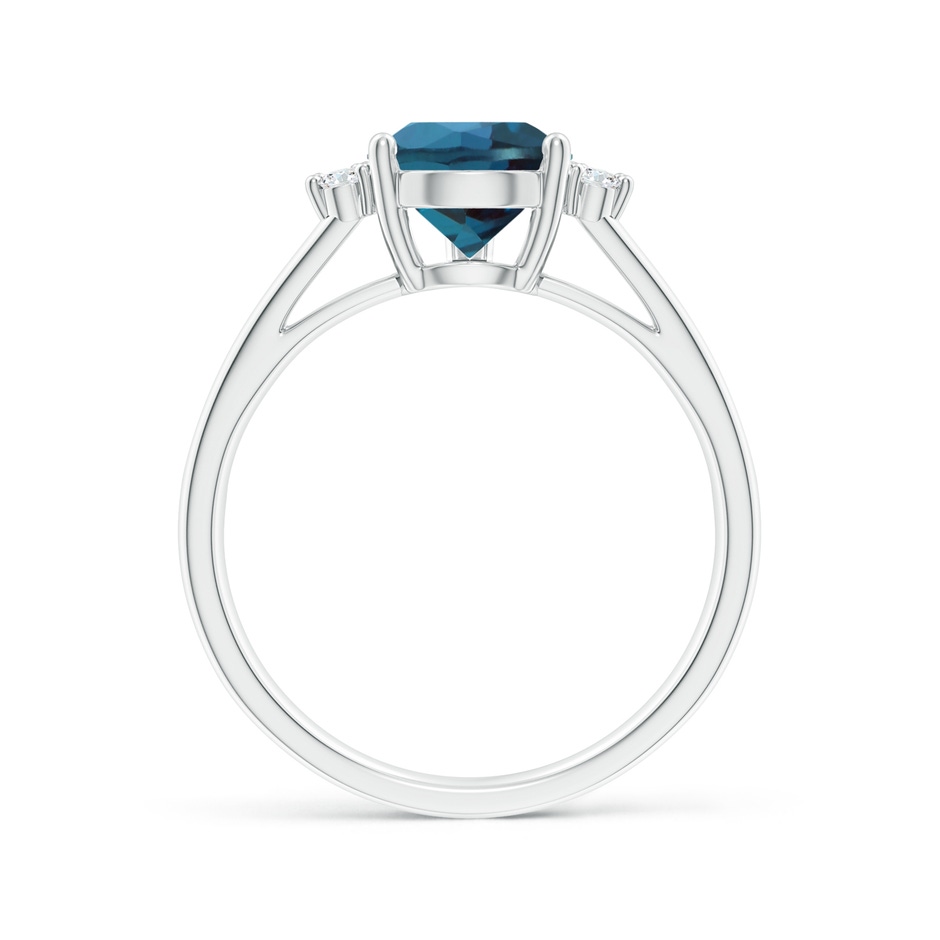 10x7mm Labgrown Pear Lab-Grown Alexandrite Ring with Triple Diamond Accents in P950 Platinum side 199