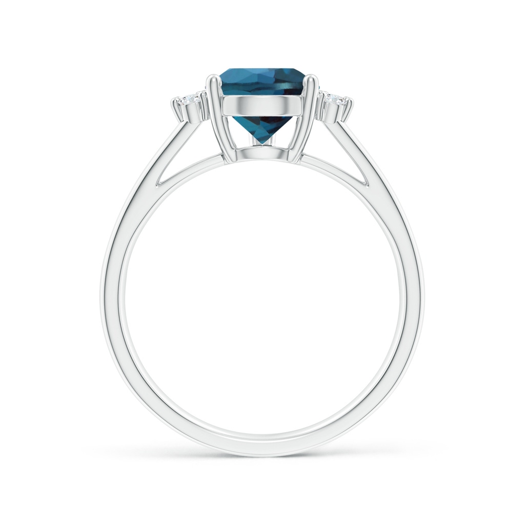 10x7mm Labgrown Pear Lab-Grown Alexandrite Ring with Triple Diamond Accents in White Gold - side 199