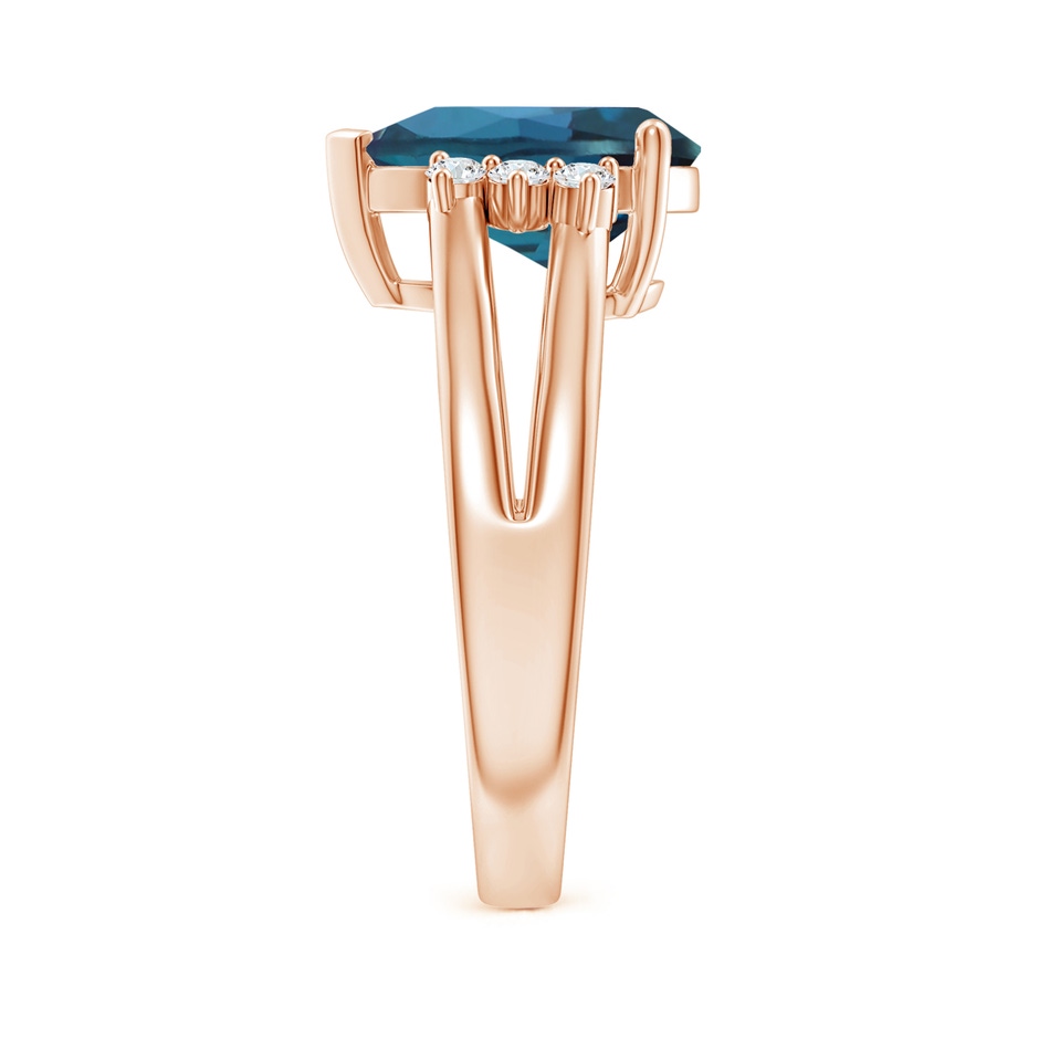 12x8mm Labgrown Pear Lab-Grown Alexandrite Ring with Triple Diamond Accents in 18K Rose Gold side 299