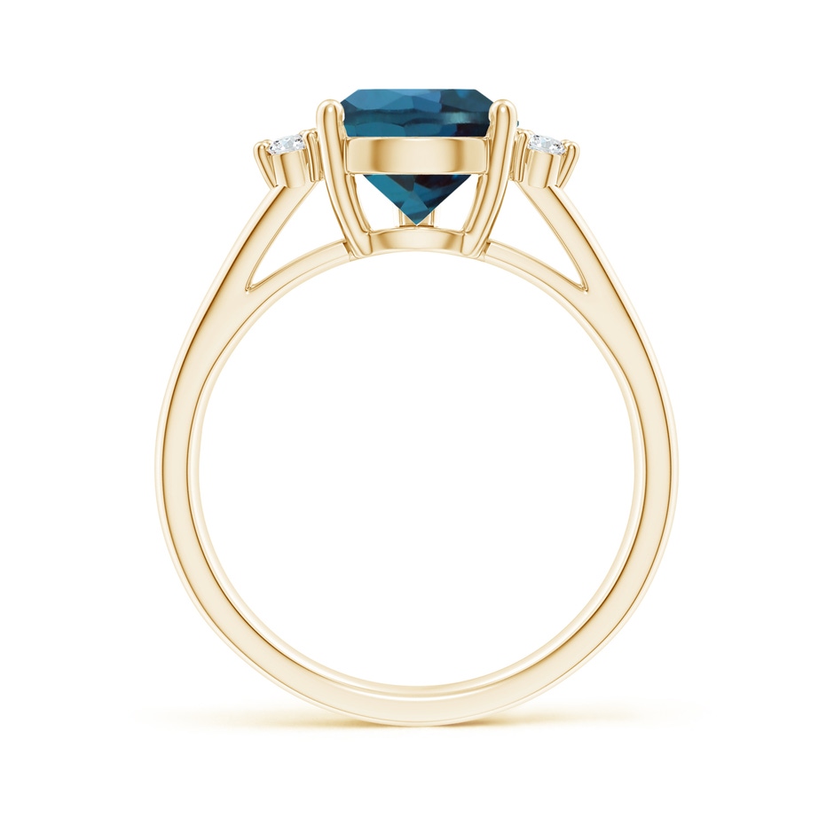 12x8mm Labgrown Pear Lab-Grown Alexandrite Ring with Triple Diamond Accents in Yellow Gold side 199
