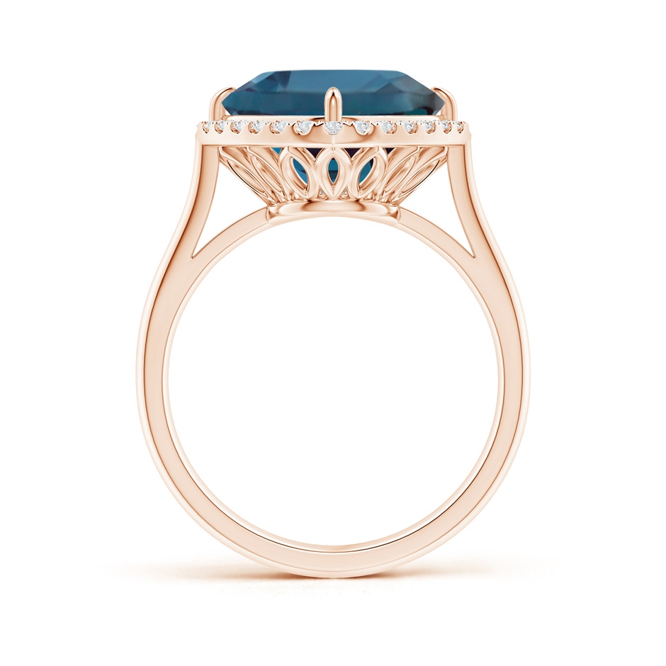 10mm Labgrown Claw-Set Cushion Lab-Grown Alexandrite Cocktail Halo Ring in 18K Rose Gold side 199