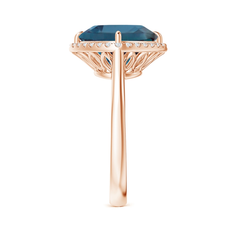 10mm Labgrown Claw-Set Cushion Lab-Grown Alexandrite Cocktail Halo Ring in 18K Rose Gold side 299