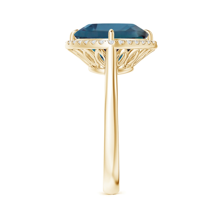 10mm Labgrown Claw-Set Cushion Lab-Grown Alexandrite Cocktail Halo Ring in 18K Yellow Gold side 299