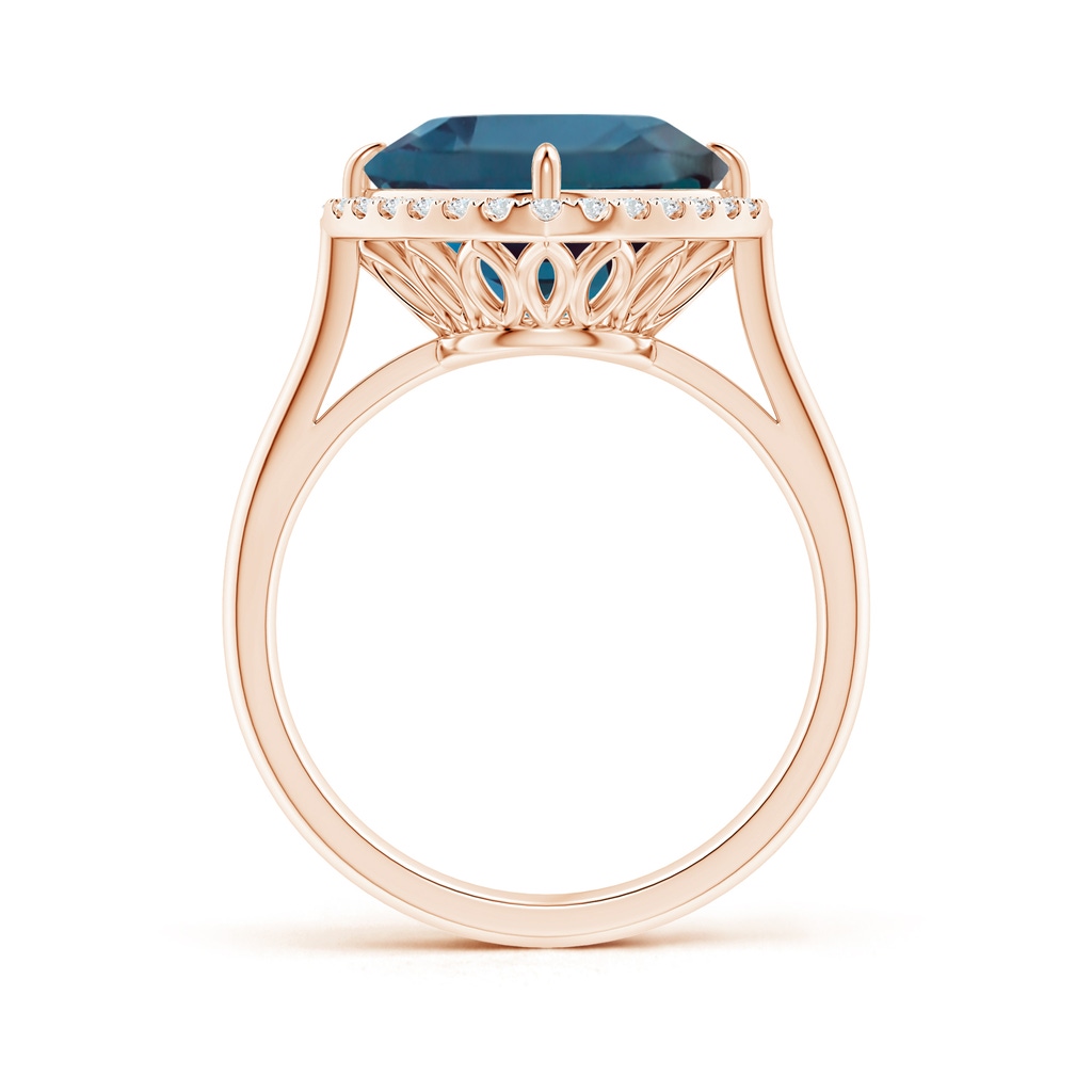10mm Labgrown Claw-Set Cushion Lab-Grown Alexandrite Cocktail Halo Ring in Rose Gold - side 199