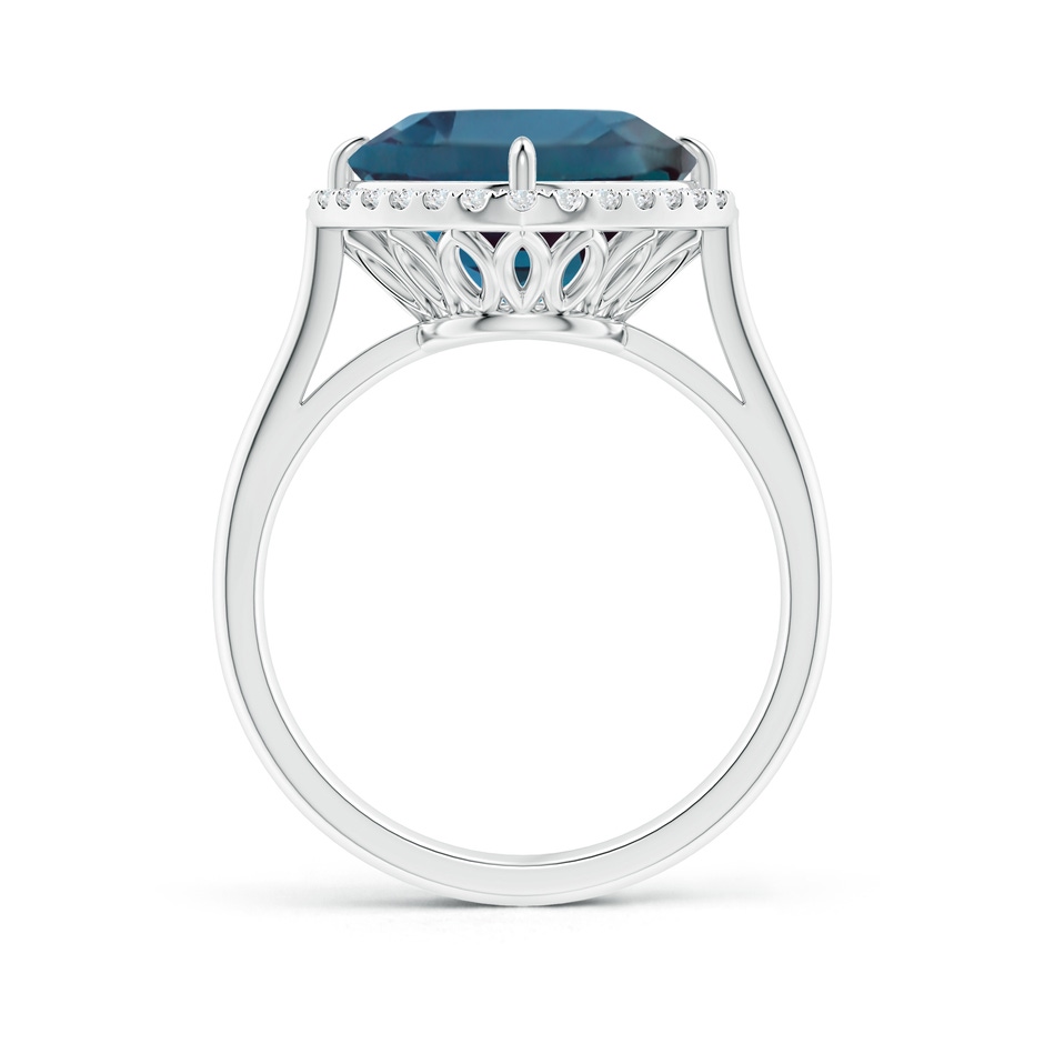 10mm Labgrown Claw-Set Cushion Lab-Grown Alexandrite Cocktail Halo Ring in White Gold side 199
