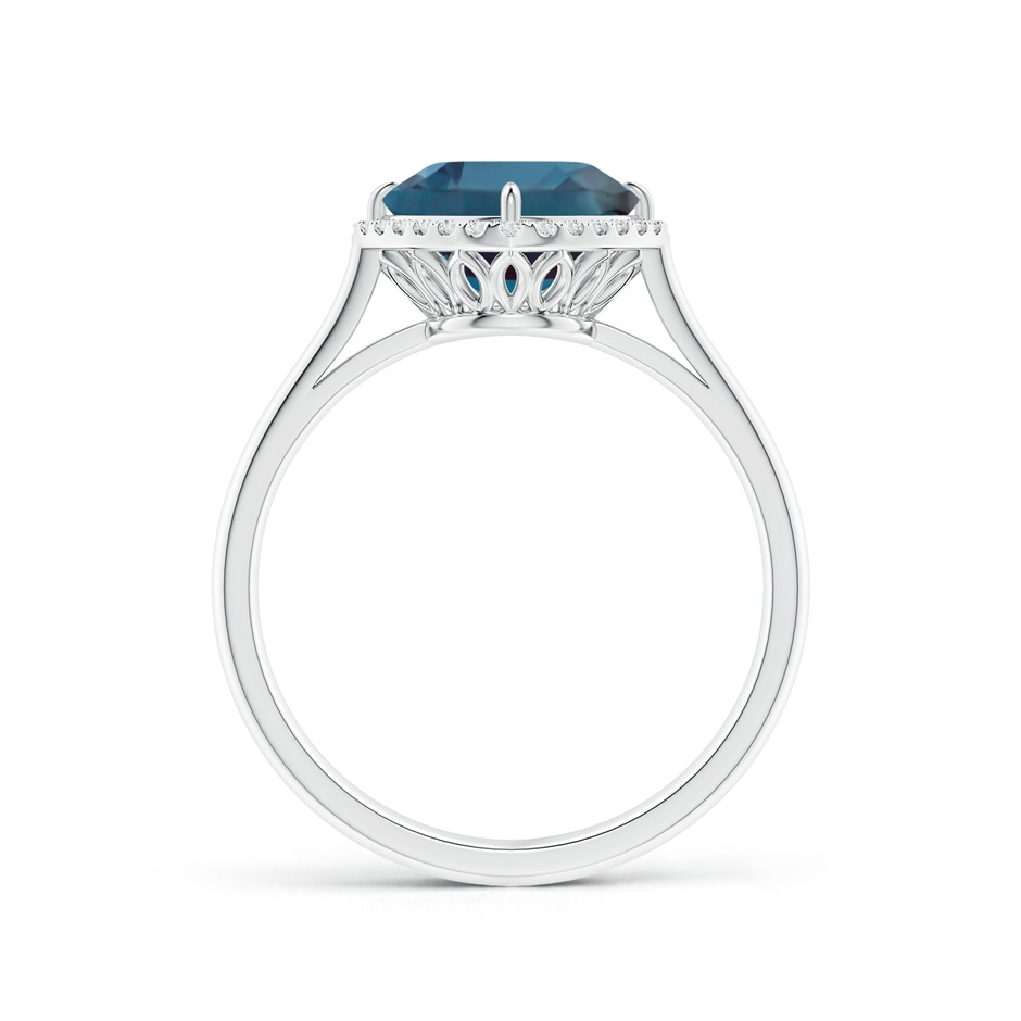 8mm Labgrown Claw-Set Cushion Lab-Grown Alexandrite Cocktail Halo Ring in P950 Platinum side 199
