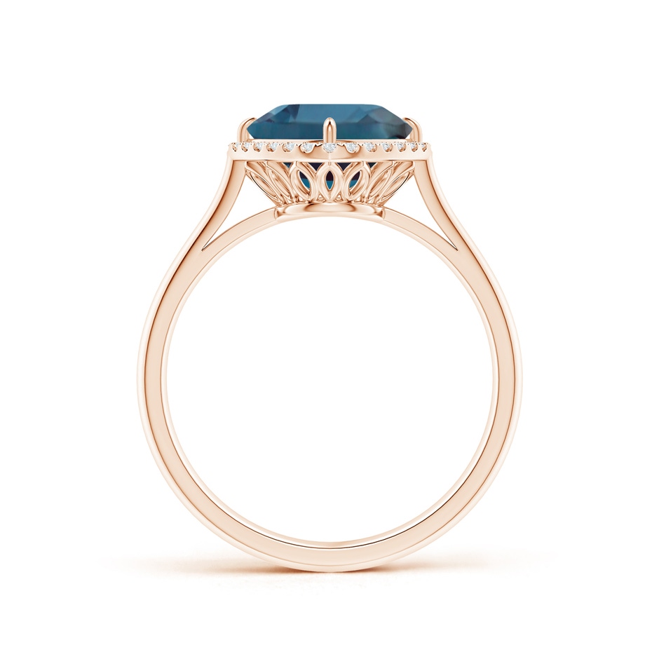 8mm Labgrown Claw-Set Cushion Lab-Grown Alexandrite Cocktail Halo Ring in Rose Gold side 199