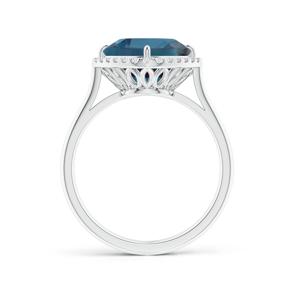 9mm Labgrown Claw-Set Cushion Lab-Grown Alexandrite Cocktail Halo Ring in White Gold - side 199