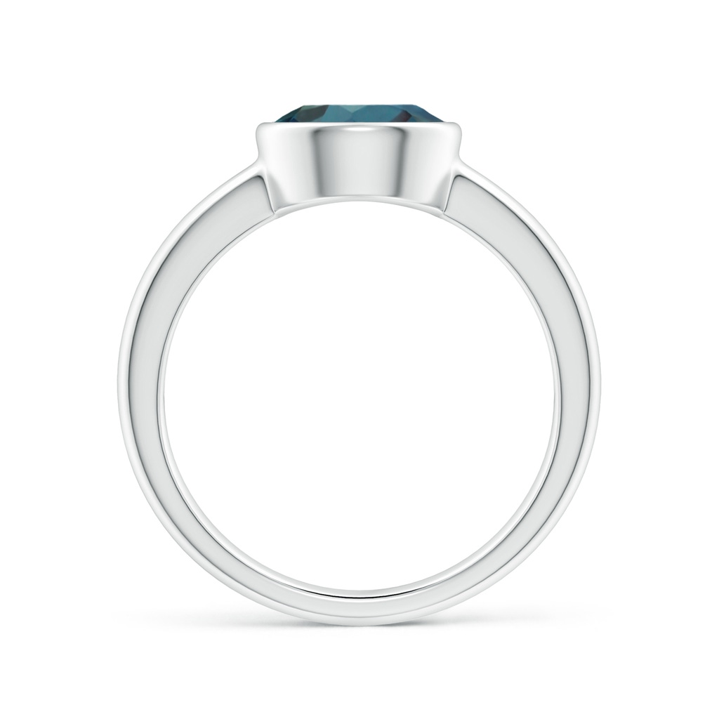 8mm Labgrown Bezel-Set Round Lab-Grown Alexandrite Solitaire Engagement Ring in White Gold - side 199