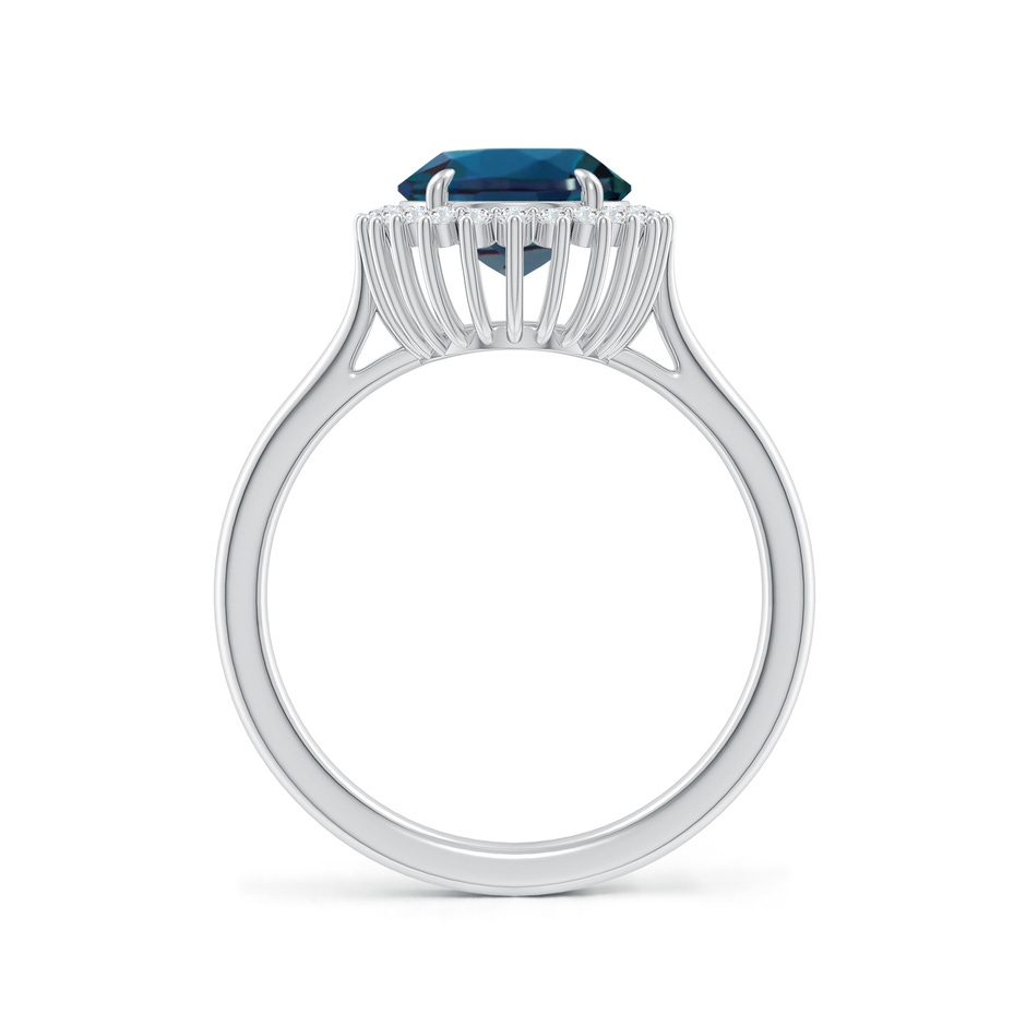 10x8mm Labgrown Classic Oval Lab-Grown Alexandrite Floral Halo Ring in 18K White Gold side 199